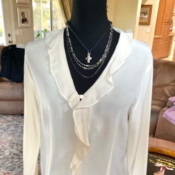 Four Strand Necklace with Silver Cross Adjustable - Picture 2 of 8